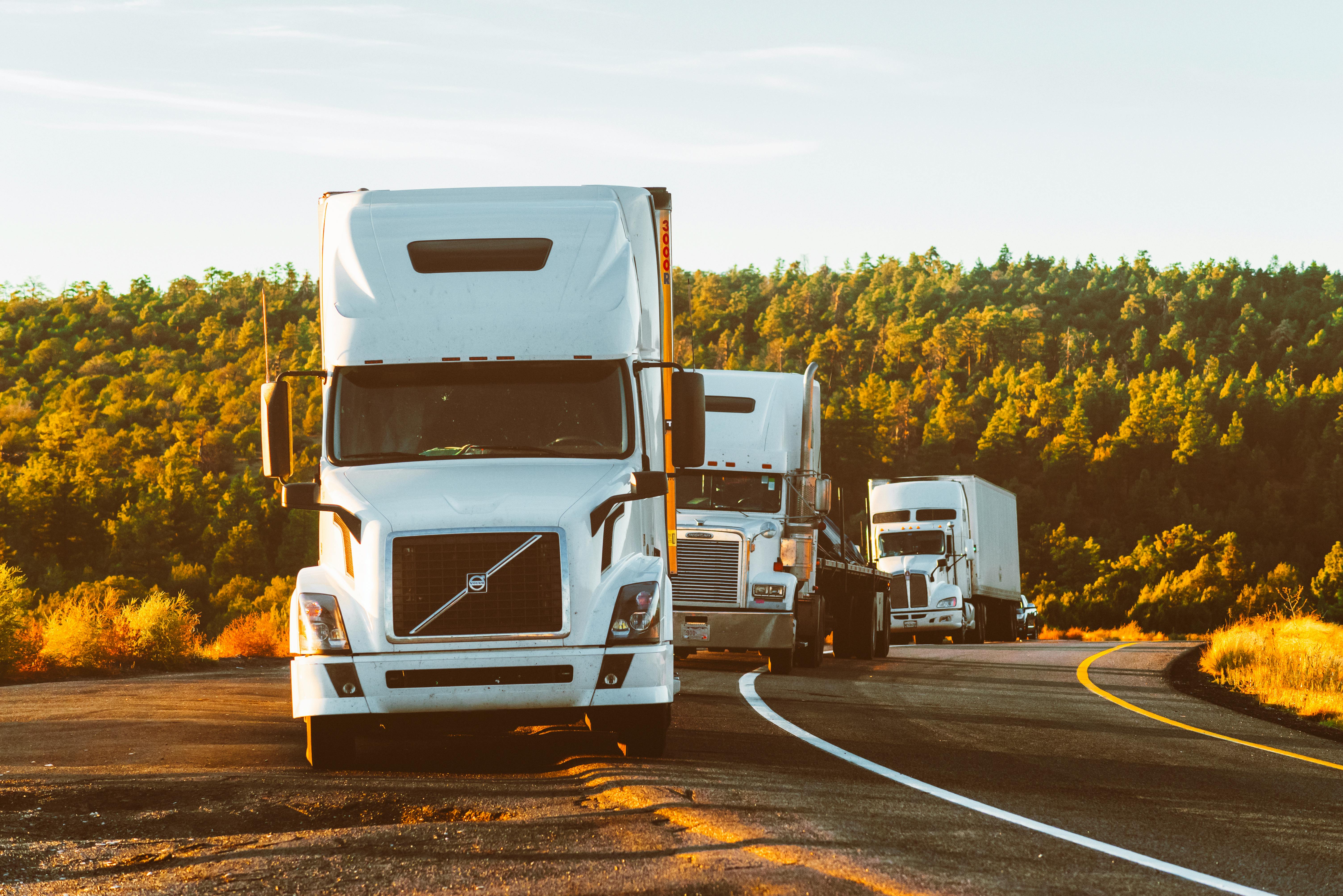 Commercial truck fleet background